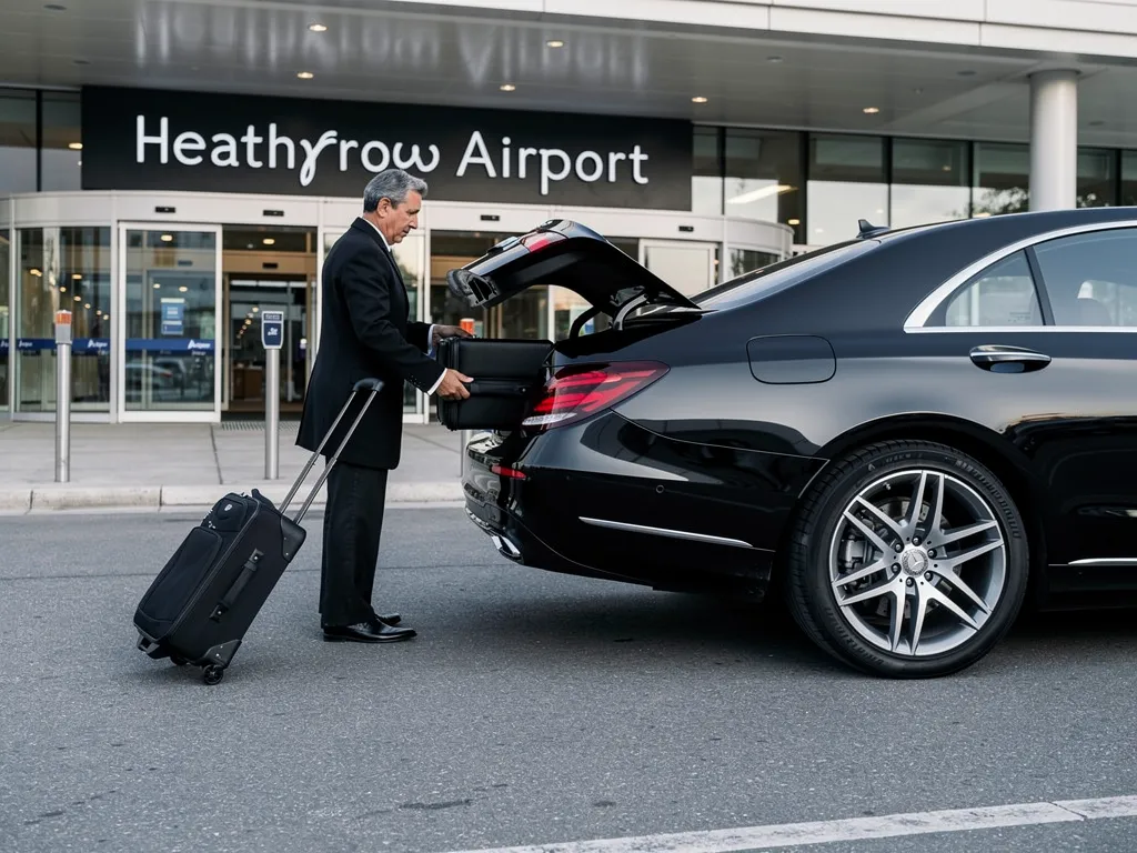 Executive stepping into a chauffeur-driven Mercedes-Benz in London